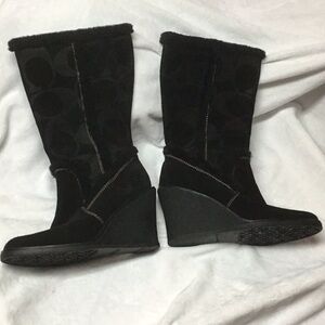 Coach Jordan’s Wedge Heel Boots size 7